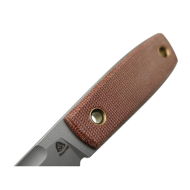 PhantomTools нож Puukko S сталь ELMAX стоунвош, рукоять Micarta natural canvas, ножны kydex tan