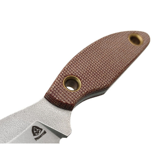 PhantomTools нож Canuck S сталь ELMAX стоунвош, рукоять Micarta natural canvas, ножны kydex tan