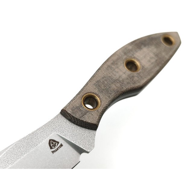 PhantomTools нож Canuck M сталь CROMAX стоунвош, рукоять Micarta OD green linen, ножны kydex oliva