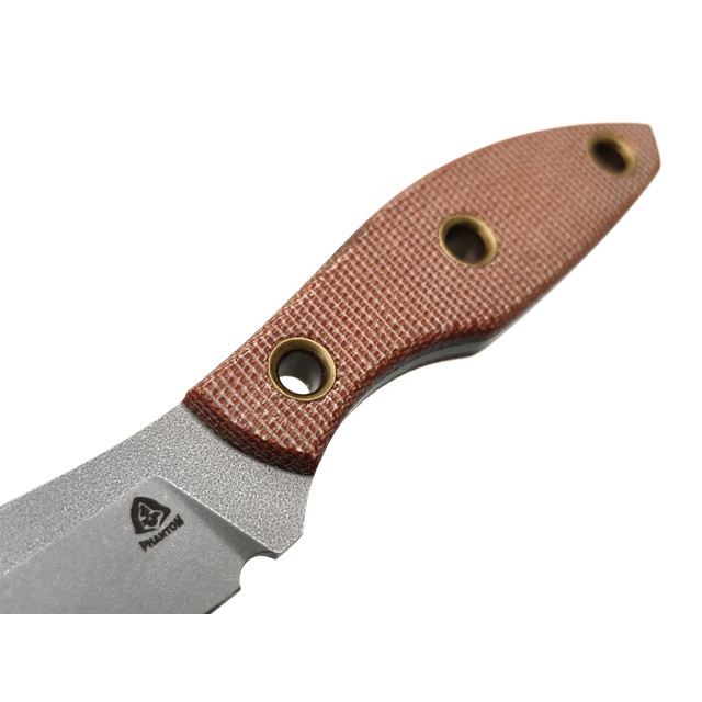 PhantomTools нож Canuck M сталь CROMAX стоунвош, рукоять Micarta natural canvas, ножны kydex tan