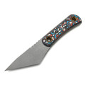 PhantomTools нож Unboxer сталь CROMAX стоунвош, рукоять Chaotic carbon fiber, ножны kydex blue