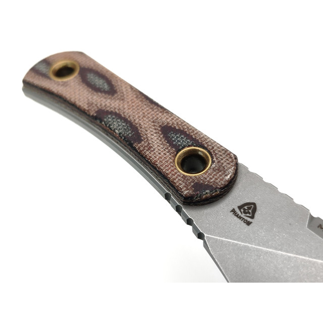 PhantomTools нож Unboxer сталь M390 стоунвош, рукоять Micarta python canvas, ножны kydex khaki