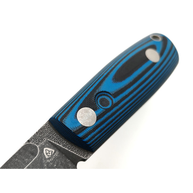 PhantomTools нож Puukko M сталь K110 блэквош, рукоять G10 black-blue, ножны kydex blue