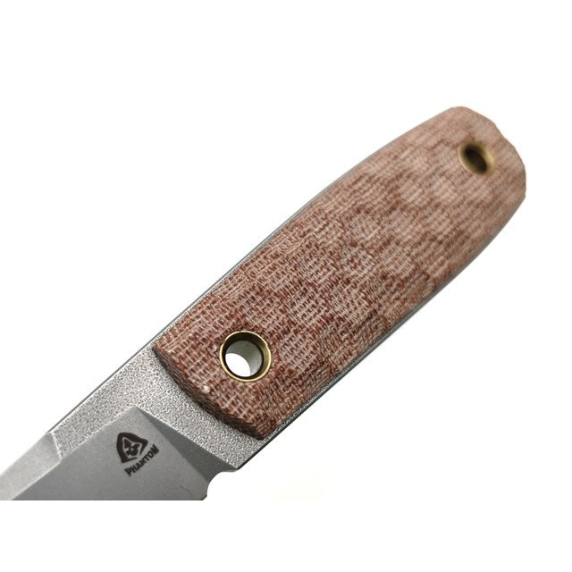 PhantomTools нож Puukko M сталь CROMAX стоунвош, рукоять Micarta natural canvas, ножны kydex tan