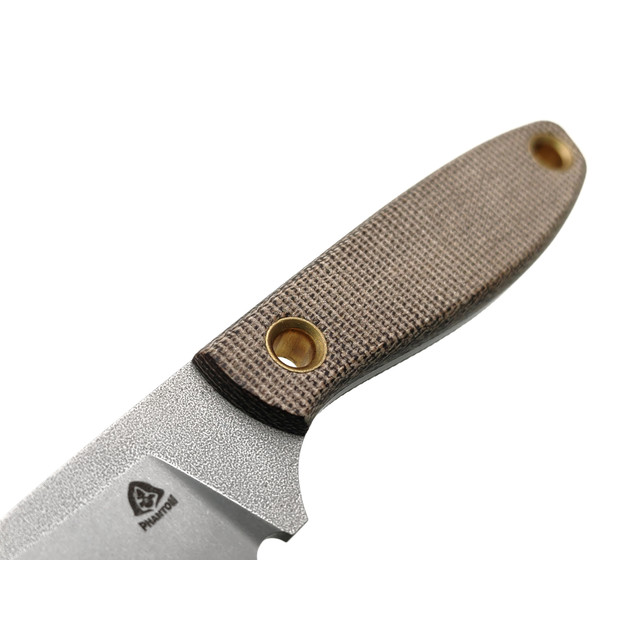 PhantomTools нож Mosquito mini сталь Cor-X стоунвош, рукоять Micarta OD green canvas, ножны kydex black