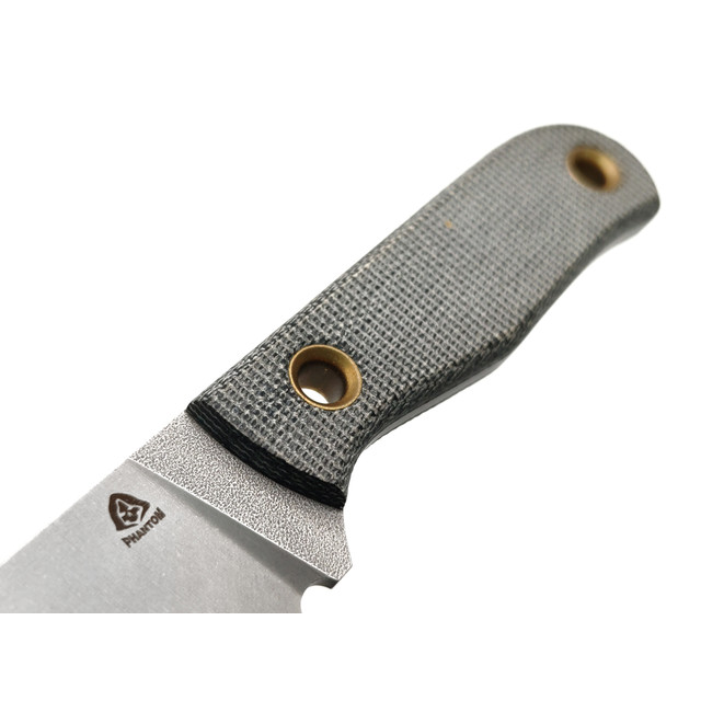 PhantomTools нож Rhino mini сталь Cor-X стоунвош, рукоять Micarta black canvas, ножны kydex pixel blue