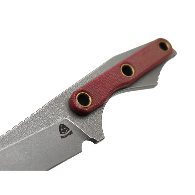 PhantomTools нож Wharncliffe сталь M390 стоунвош, рукоять Micarta red linen, ножны kydex tan