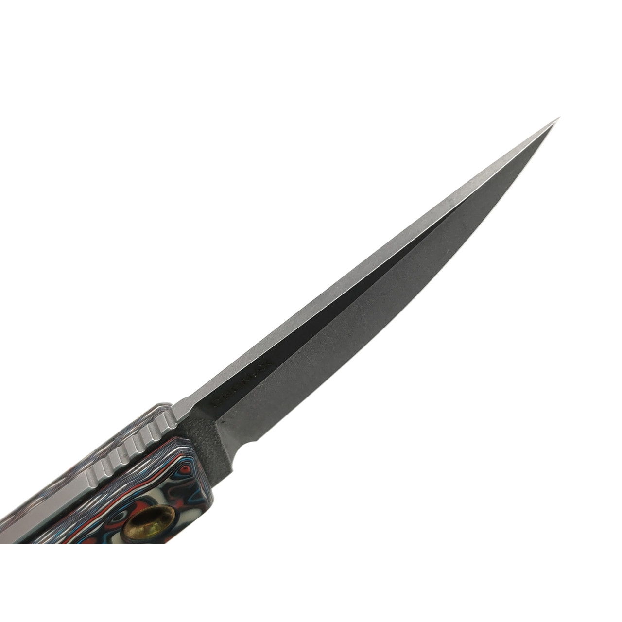 PhantomTools нож Kwaiken micro сталь CROMAX стоунвош, рукоять Chaotic carbon fiber, ножны kydex blue