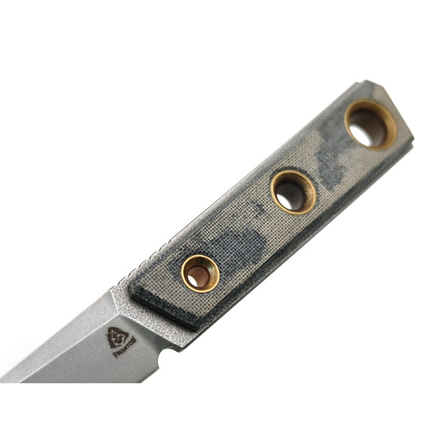 PhantomTools нож Kwaiken micro сталь CROMAX стоунвош, рукоять Micarta perch flax, ножны kydex rhino black