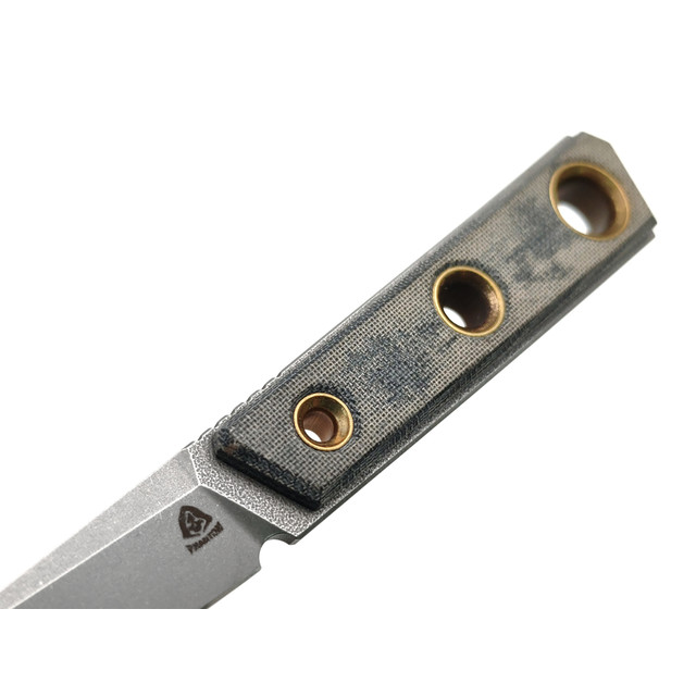 PhantomTools нож Kwaiken micro сталь CROMAX стоунвош, рукоять Micarta perch flax, ножны kydex brown