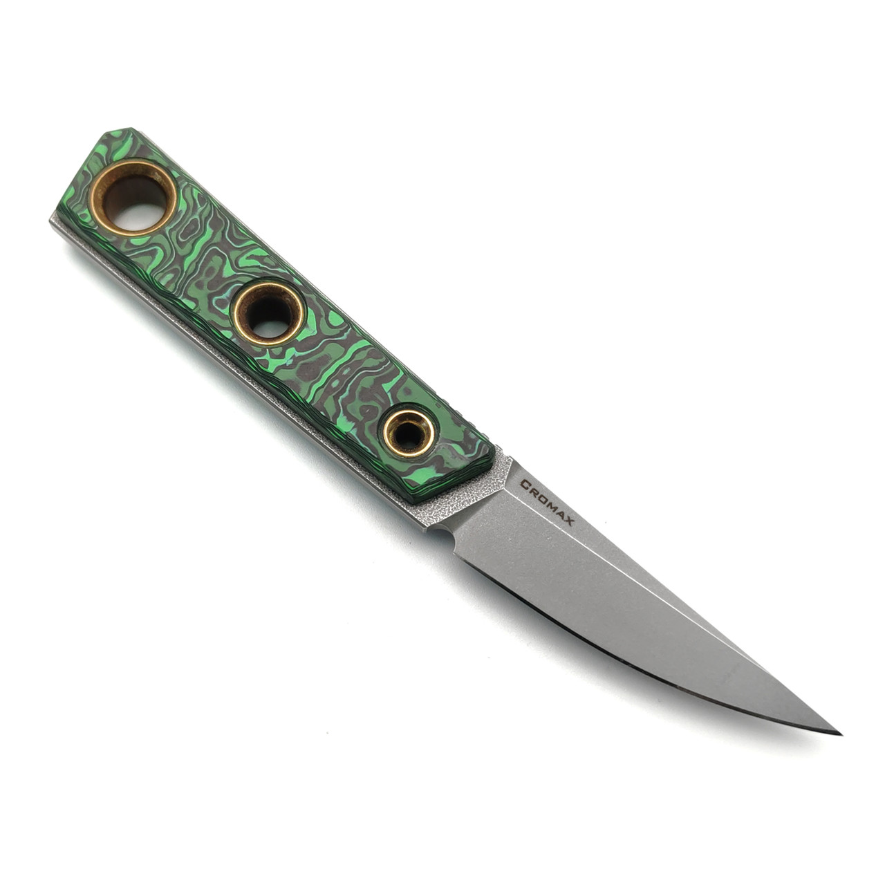 PhantomTools нож Kwaiken micro сталь CROMAX стоунвош, рукоять Chaotic carbon fiber, ножны kydex oliva