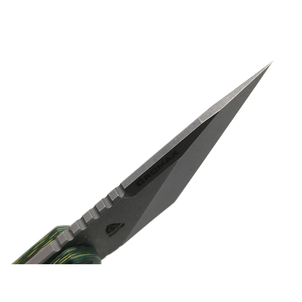 PhantomTools нож Unboxer mini сталь CROMAX стоунвош, рукоять Chaotic carbon fiber, ножны kydex black