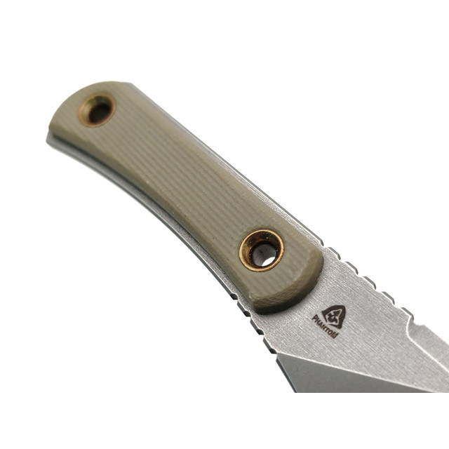 PhantomTools нож Unboxer mini сталь N690 стоунвош, рукоять G10 khaki, ножны kydex pixel blue