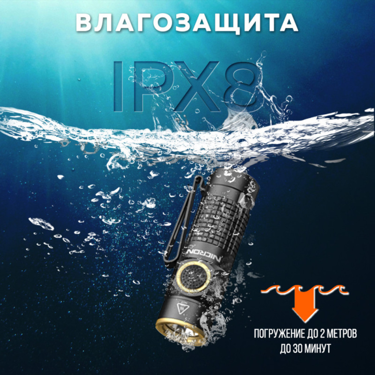 NICRON светодиодный тактический фонарик C1 Green Limited Edition "Эльбрус" 1200LM IPX8