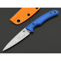 Кирилл Козлов нож Таймень сталь Aus-10Co худ. травление, рукоять G10 blue, carbon fiber black