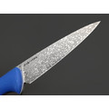 Кирилл Козлов нож Таймень сталь Aus-10Co худ. травление, рукоять G10 blue, carbon fiber black