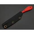 Кирилл Козлов нож Осока сталь Aus-10Co худ. травление, рукоять G10 red, carbon fiber black