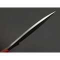 Кирилл Козлов нож Осока сталь Aus-10Co худ. травление, рукоять G10 red, carbon fiber black