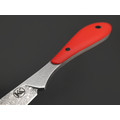Кирилл Козлов нож Осока сталь Aus-10Co худ. травление, рукоять G10 red, carbon fiber black
