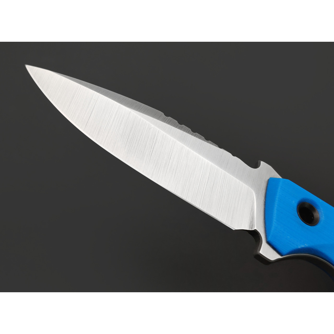 Нож с Котом Зенит сталь VG-10 satin, рукоять G10 blue, kydex white