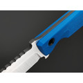 Нож с Котом Зенит сталь VG-10 satin, рукоять G10 blue, kydex white