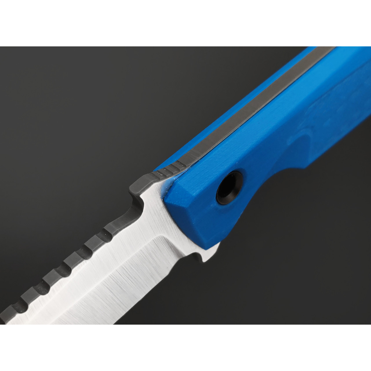 Нож с Котом Зенит сталь VG-10 satin, рукоять G10 blue, kydex white