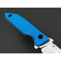 Нож с Котом Зенит сталь VG-10 satin, рукоять G10 blue, kydex white