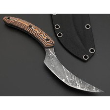 Богдан Гоготов нож NBG-97 сталь PGK худ. травление, рукоять G10 white & orange