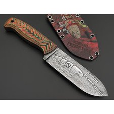Богдан Гоготов нож NBG-104 "Red Alert: Киров" сталь PGK худ. травление, рукоять Micarta multicolor