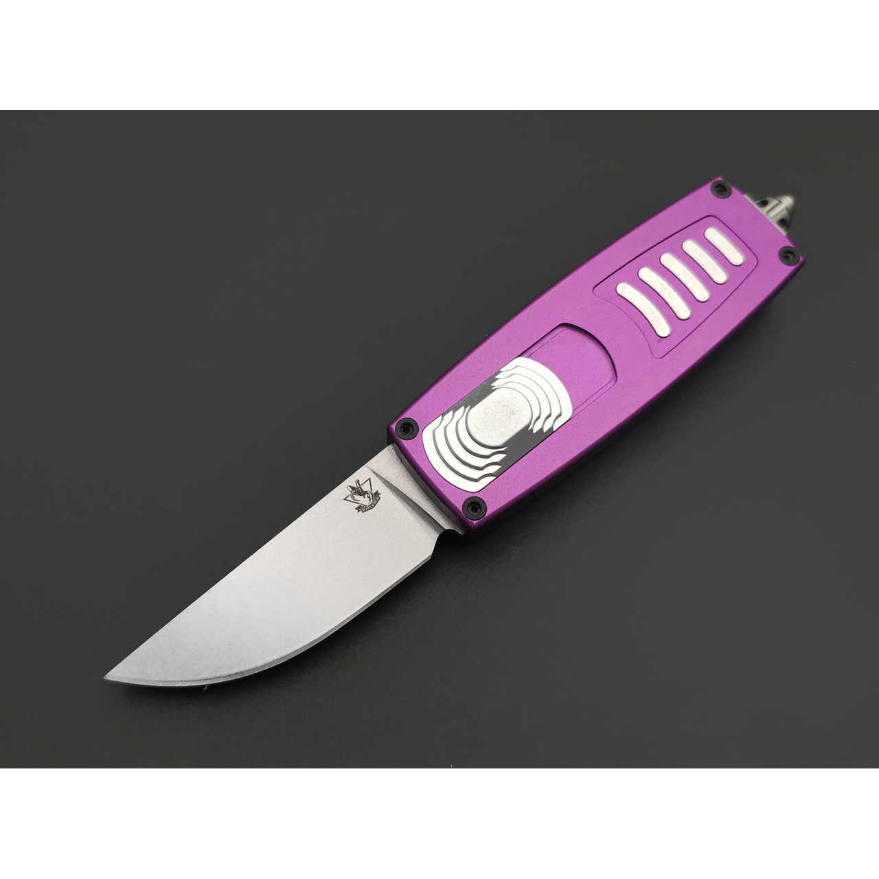 Steelclaw фронтальный нож Криптон-03 сталь D2 стоунвош, рукоять Aluminium purple