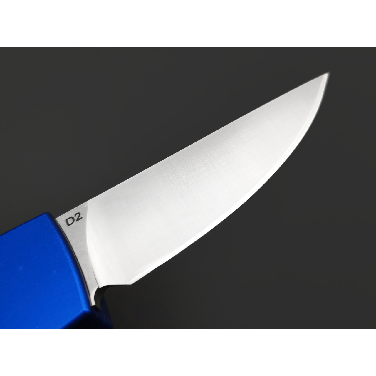 Steelclaw фронтальный нож Криптон-01 сталь D2 satin, рукоять Aluminium blue