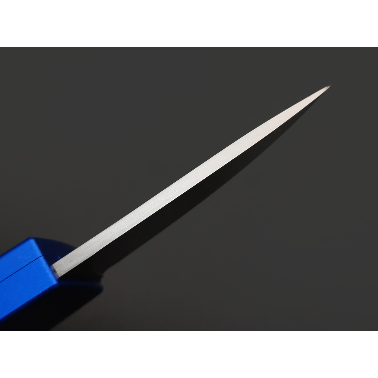 Steelclaw фронтальный нож Криптон-01 сталь D2 satin, рукоять Aluminium blue