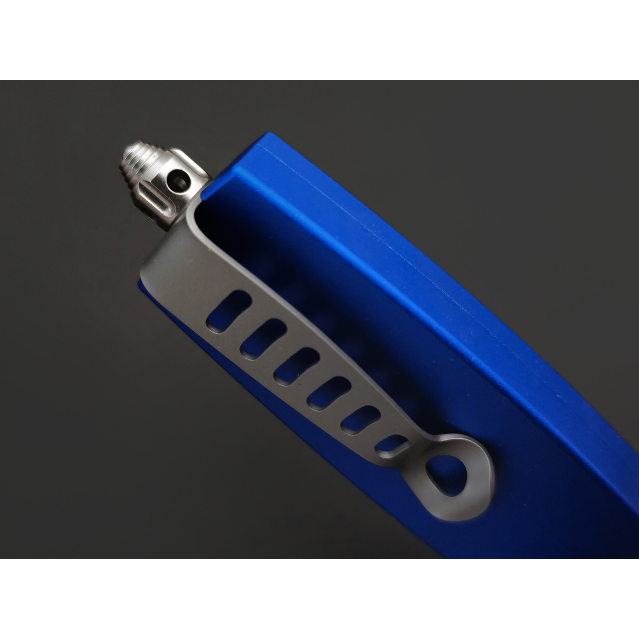 Steelclaw фронтальный нож Криптон-01 сталь D2 satin, рукоять Aluminium blue