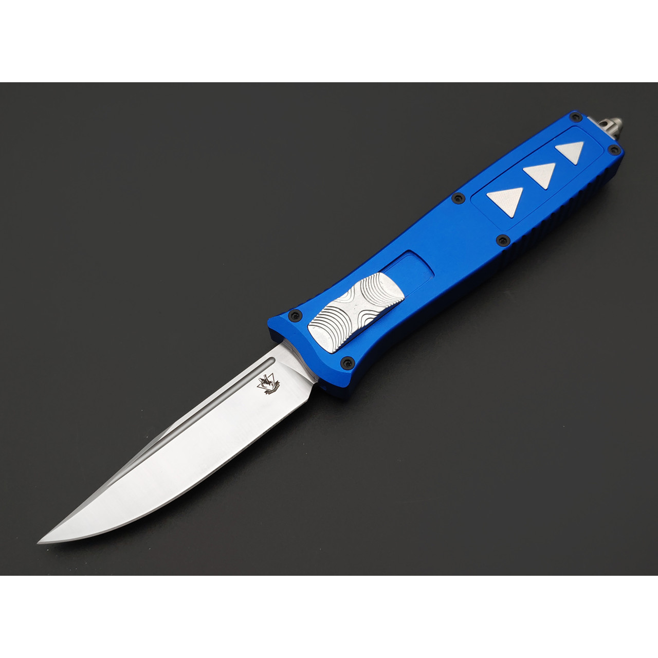Steelclaw фронтальный нож Аргон-01 сталь D2 satin, рукоять Aluminium blue
