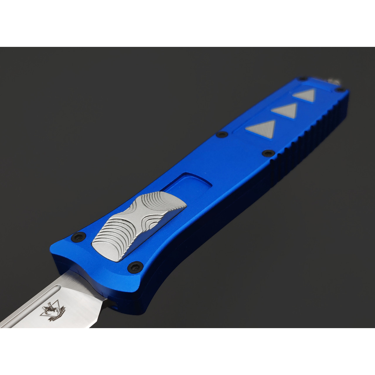 Steelclaw фронтальный нож Аргон-01 сталь D2 satin, рукоять Aluminium blue