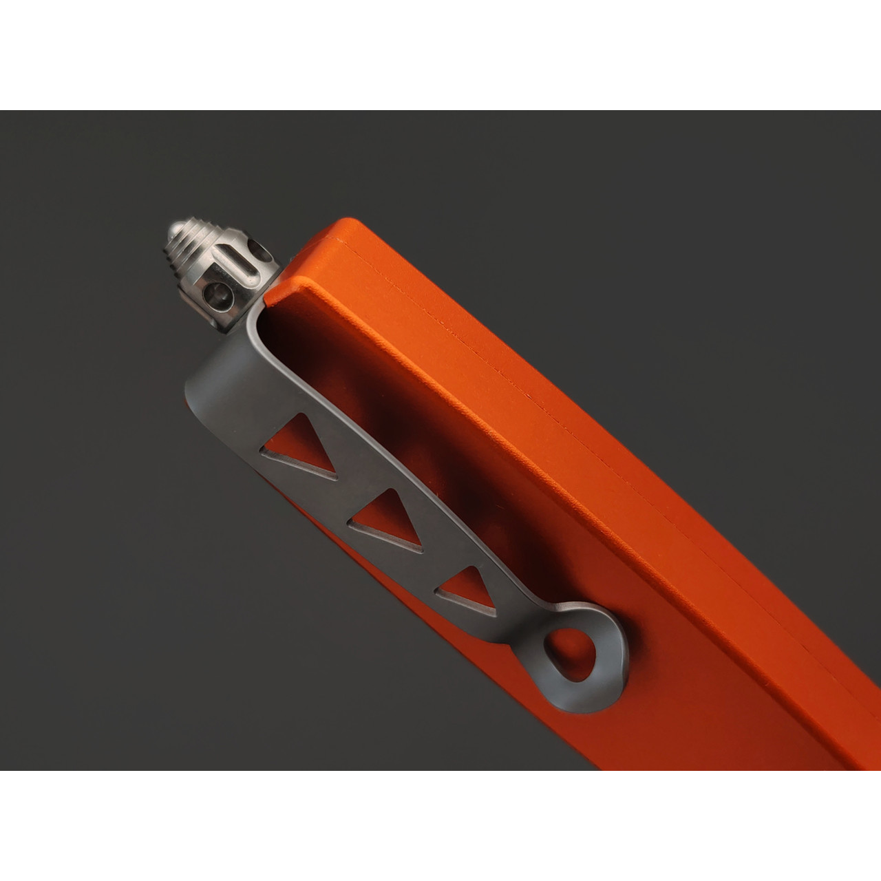 Steelclaw фронтальный нож Аргон-02 сталь D2 satin, рукоять Aluminium orange