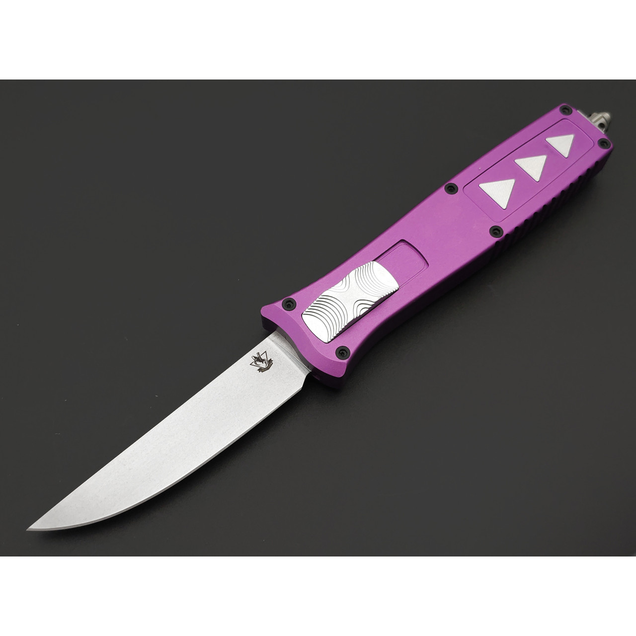 Steelclaw фронтальный нож Аргон-03 сталь D2 стоунвош, рукоять Aluminium purple