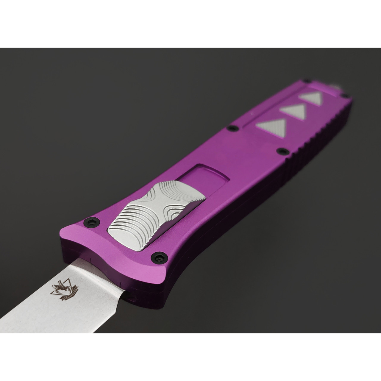 Steelclaw фронтальный нож Аргон-03 сталь D2 стоунвош, рукоять Aluminium purple