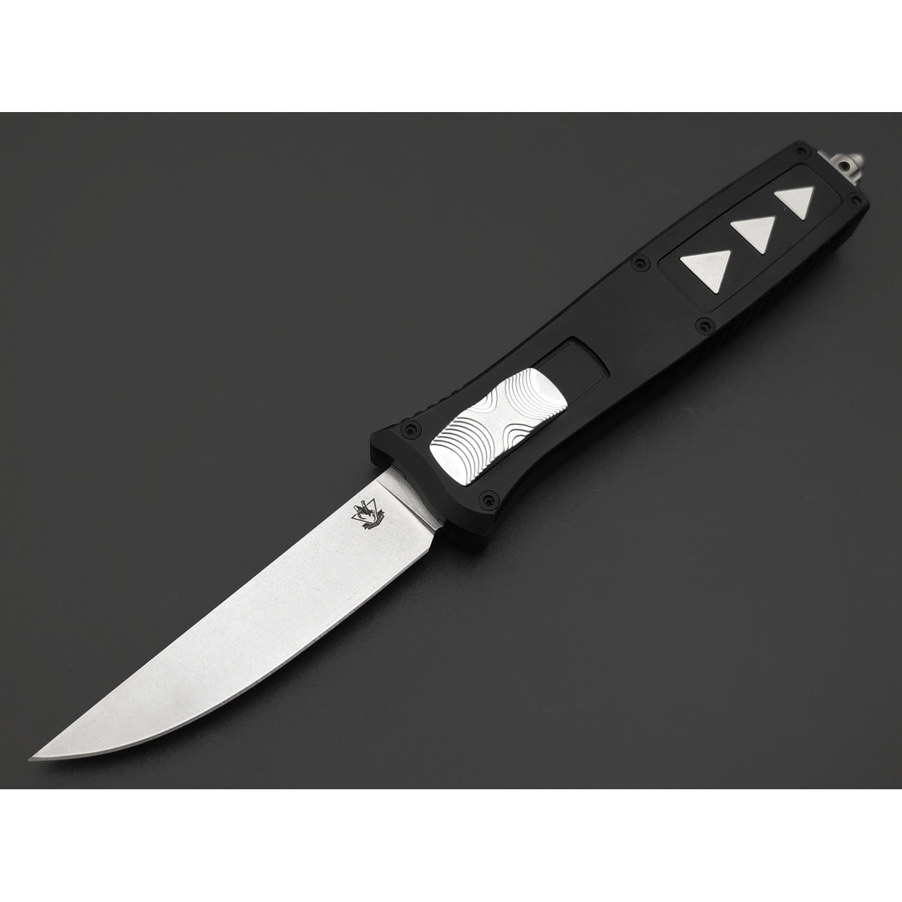 Steelclaw фронтальный нож Аргон-04-1 сталь D2 стоунвош, рукоять Aluminium black