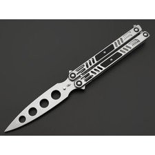 Reptilian тренировачный нож бабочка Стикс-04 сталь D2 стоунвош, рукоять Steel, aluminium, люминофор