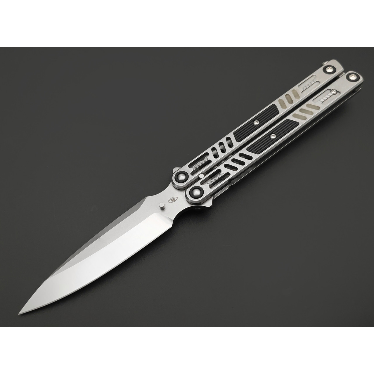 Reptilian нож бабочка Стикс-02 сталь D2 satin-стоунвош, рукоять Steel, aluminium, люминофор