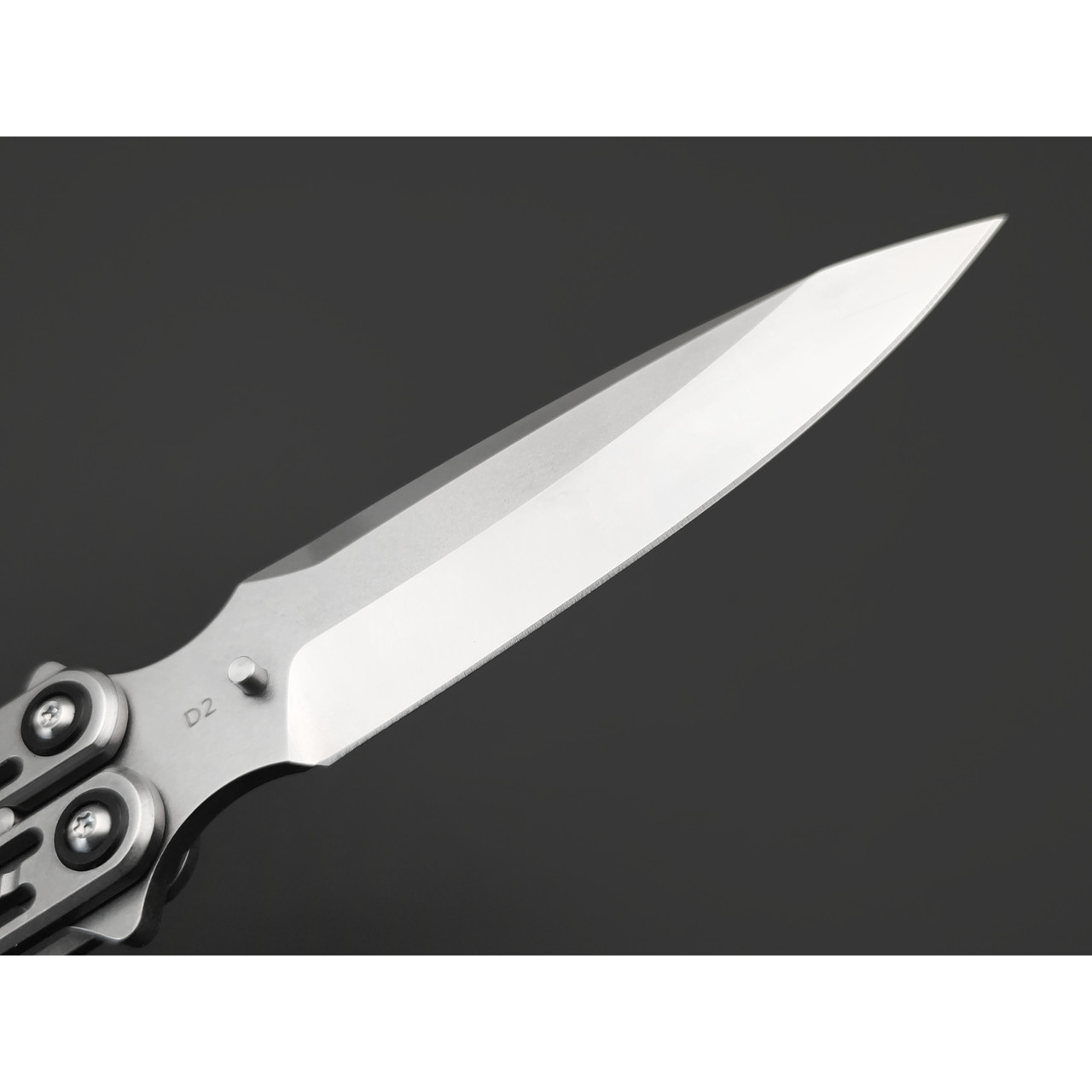 Reptilian нож бабочка Стикс-02 сталь D2 satin-стоунвош, рукоять Steel, aluminium, люминофор