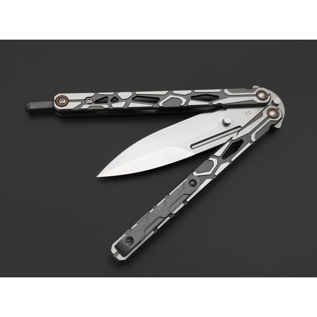 Reptilian нож бабочка Киборг-01 сталь D2 satin-стоунвош, рукоять Steel