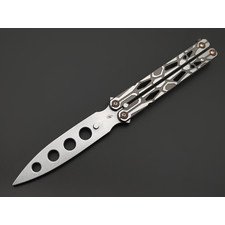 Reptilian тренировачный нож бабочка Киборг-04 сталь D2 стоунвош, рукоять Steel grey