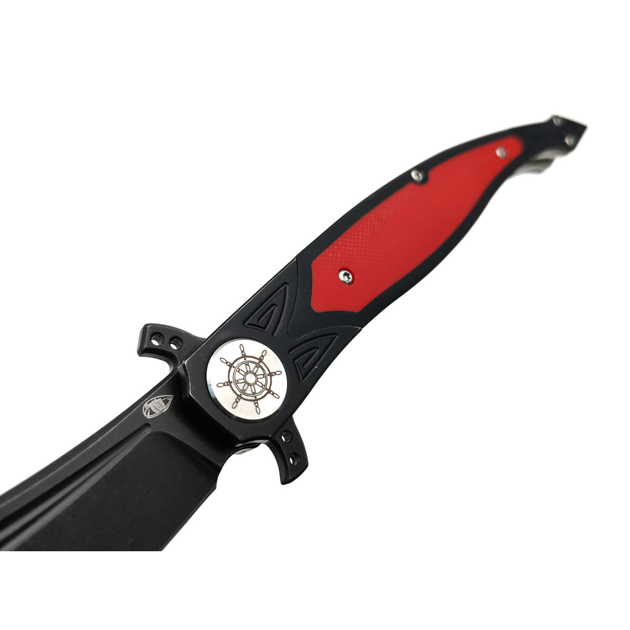 Reptilian складной нож Билли Бонс-03R сталь VG-10 блэквош, рукоять G10 red, steel black
