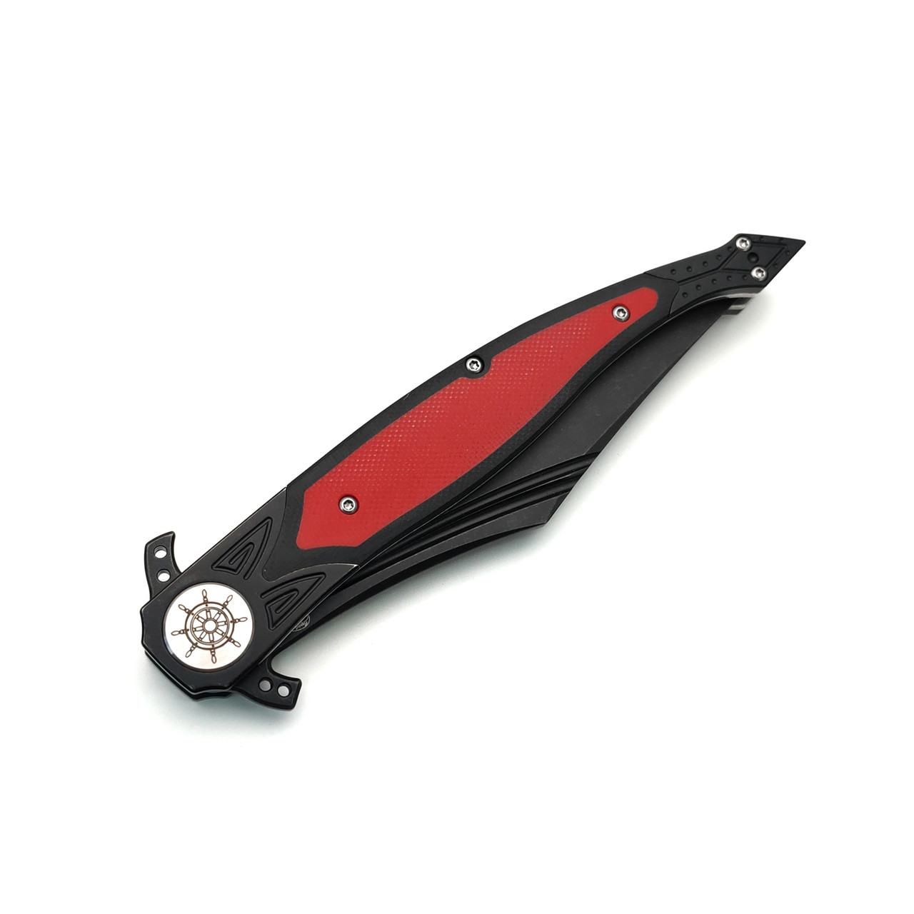 Reptilian складной нож Билли Бонс-03R сталь VG-10 блэквош, рукоять G10 red, steel black
