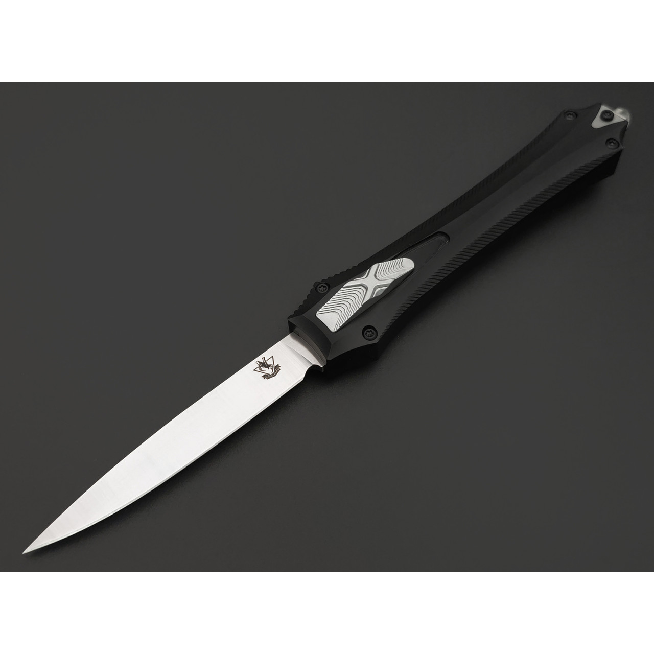 Steelclaw фронтальный нож Бретёр-02 сталь D2 satin, рукоять Aluminum black
