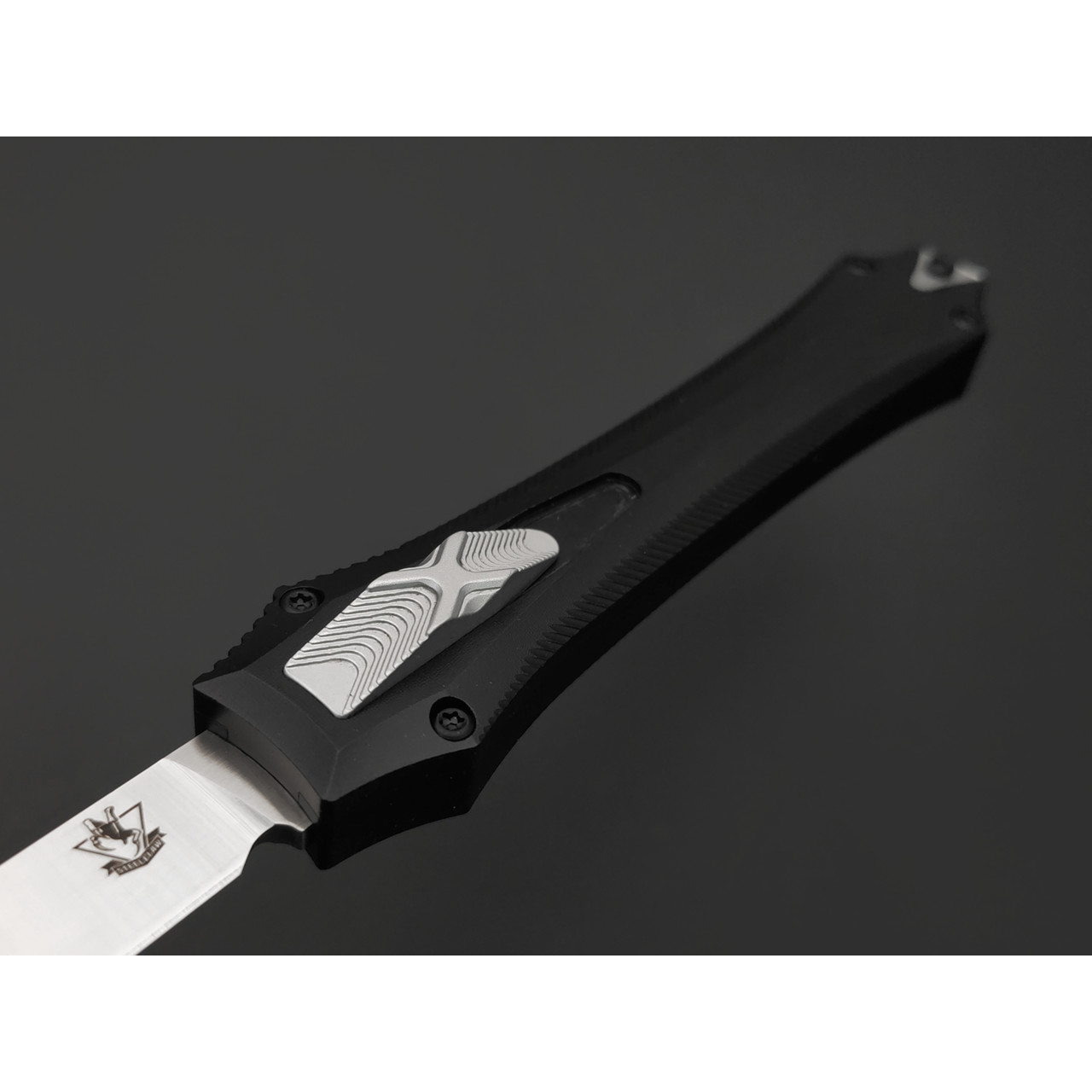 Steelclaw фронтальный нож Бретёр-02 сталь D2 satin, рукоять Aluminum black