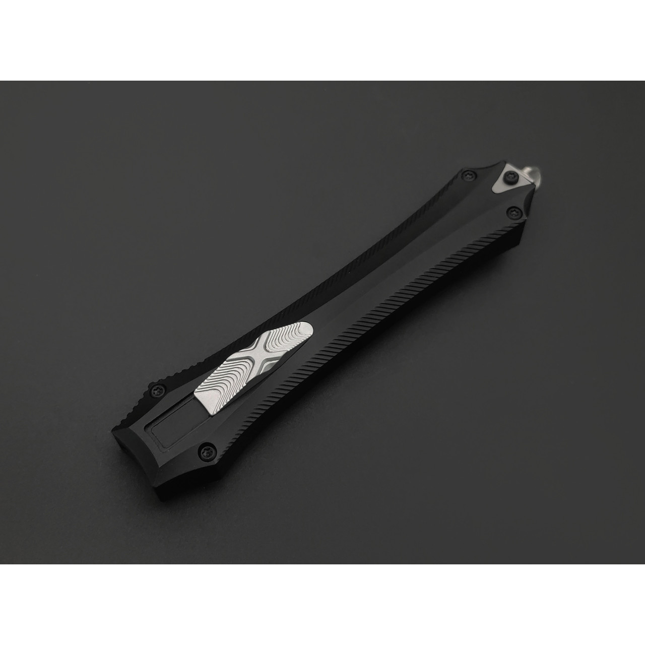 Steelclaw фронтальный нож Бретёр-02 сталь D2 satin, рукоять Aluminum black