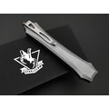 Steelclaw фронтальный нож Бретёр-01 сталь D2 satin, рукоять Aluminum grey